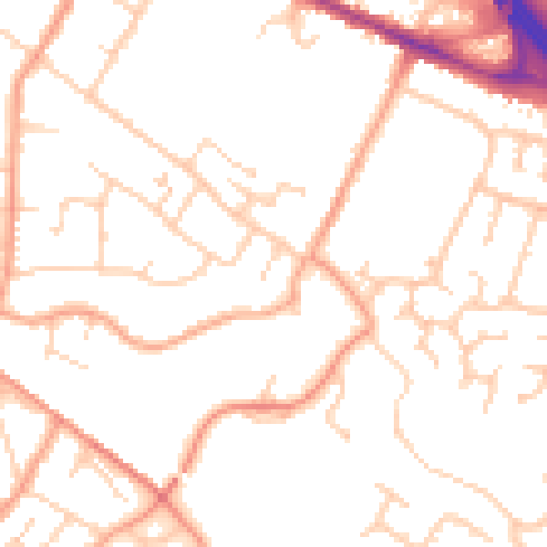 Daytime road noise heatmap for TN24 0DX