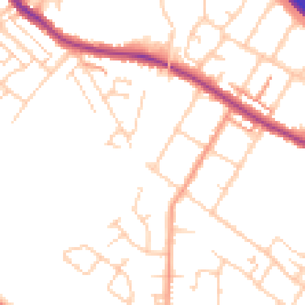 Daytime road noise heatmap for TN24 0EA