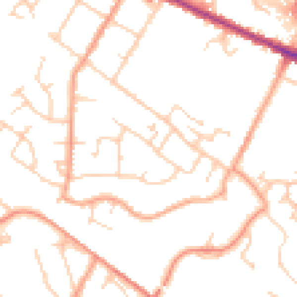Daytime road noise heatmap for TN24 0ER