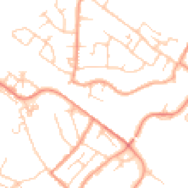 Daytime road noise heatmap for TN24 0EY