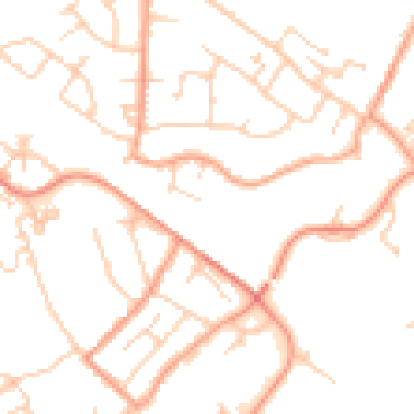 Daytime road noise heatmap for TN24 0EZ