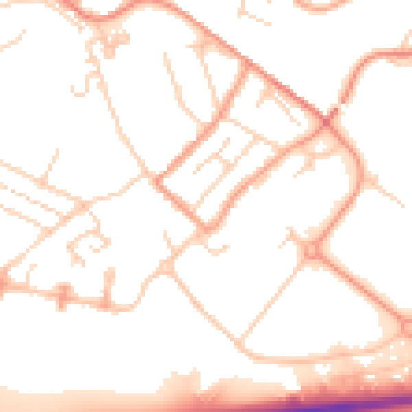 Daytime road noise heatmap for TN24 0FB
