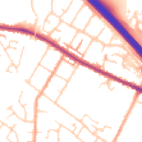 Daytime road noise heatmap for TN24 0HH