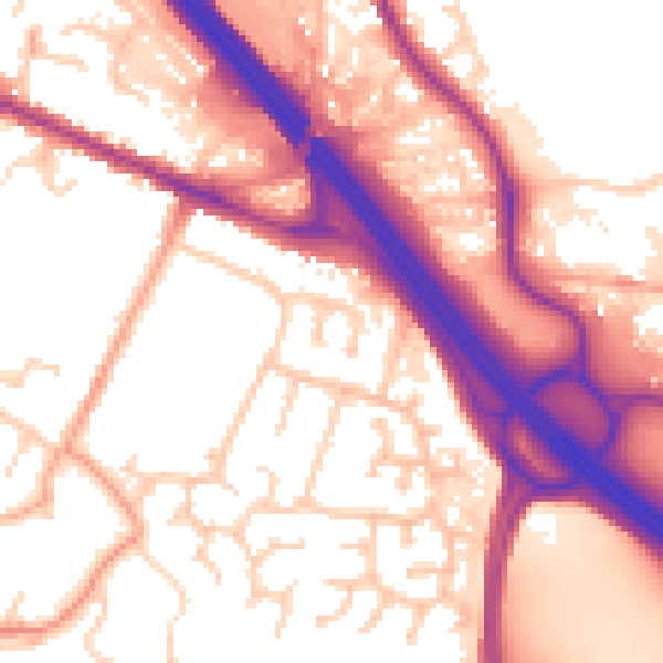 Daytime road noise heatmap for TN24 0JN
