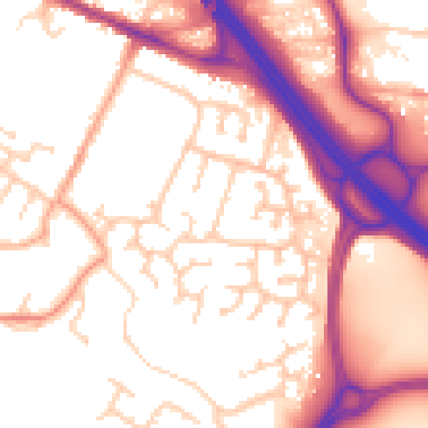 Daytime road noise heatmap for TN24 0JR