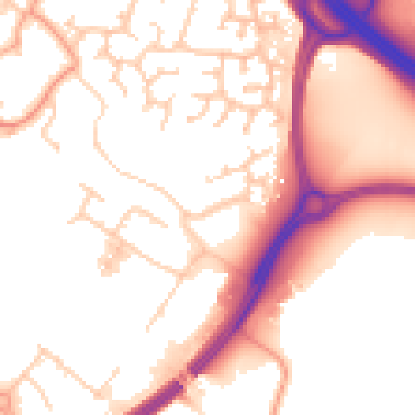 Daytime road noise heatmap for TN24 0LF