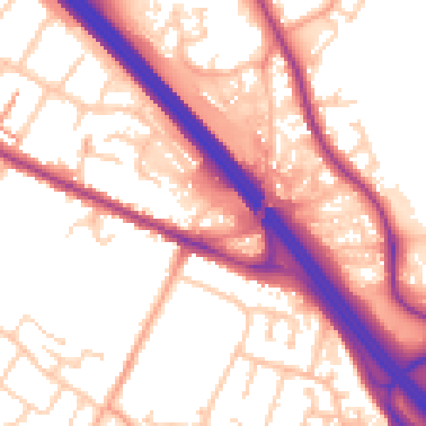 Daytime road noise heatmap for TN24 0LG