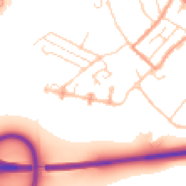 Daytime road noise heatmap for TN24 0LR