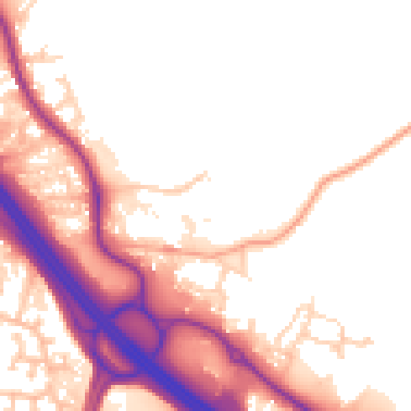 Daytime road noise heatmap for TN24 0LY
