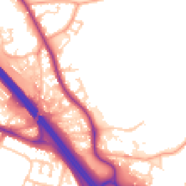 Daytime road noise heatmap for TN24 0NJ