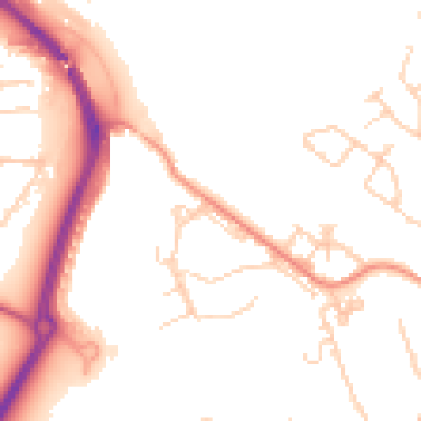 Daytime road noise heatmap for TN24 0PE