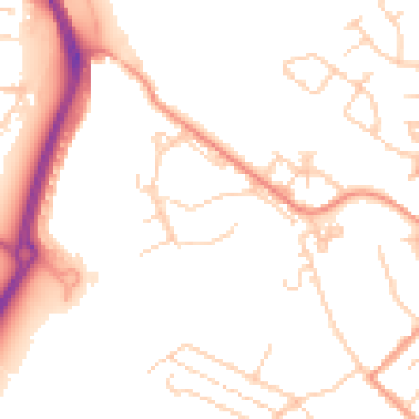 Daytime road noise heatmap for TN24 0PH
