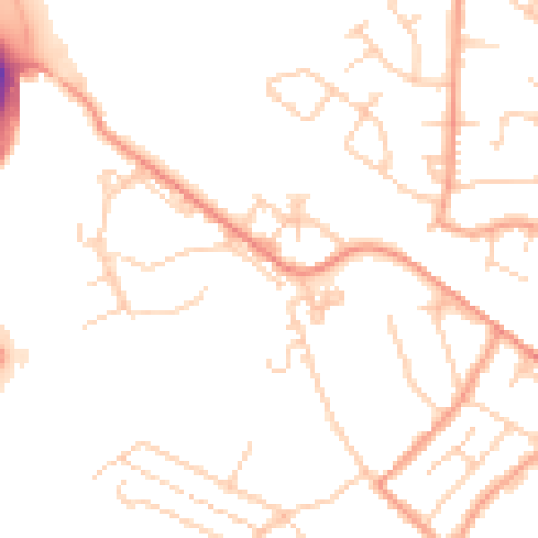 Daytime road noise heatmap for TN24 0PR