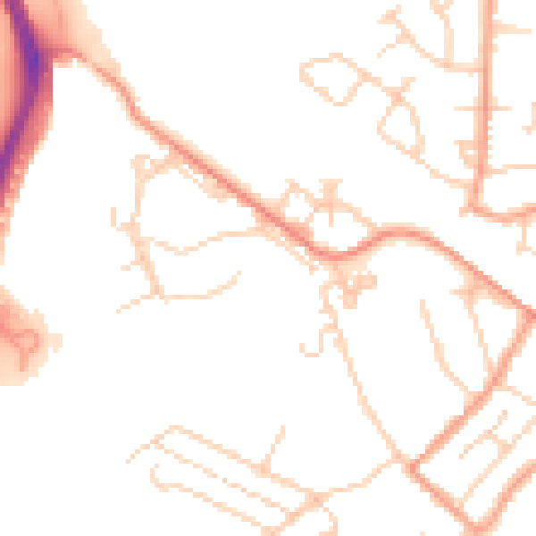 Daytime road noise heatmap for TN24 0PT