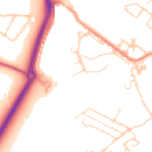 Daytime road noise heatmap for TN24 0PW