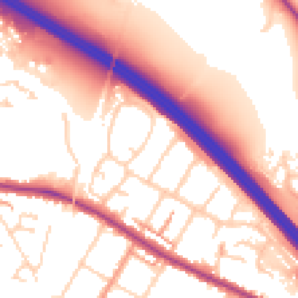 Daytime road noise heatmap for TN24 0RH