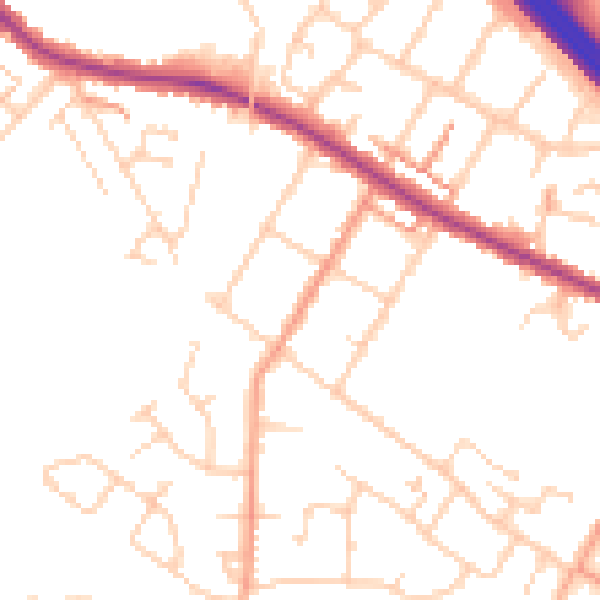 Daytime road noise heatmap for TN24 0RT