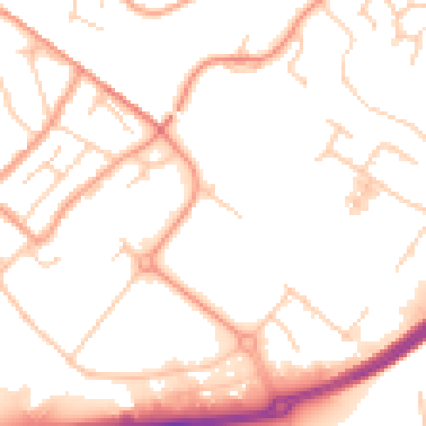 Daytime road noise heatmap for TN24 0TL