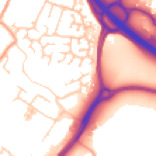 Daytime road noise heatmap for TN24 0TW