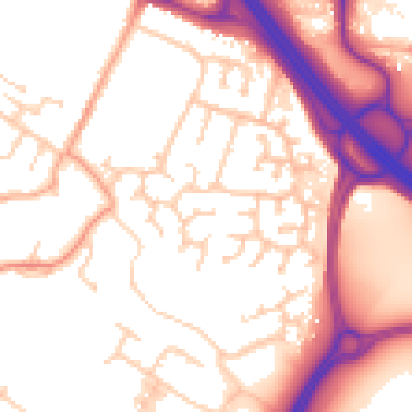 Daytime road noise heatmap for TN24 0UB