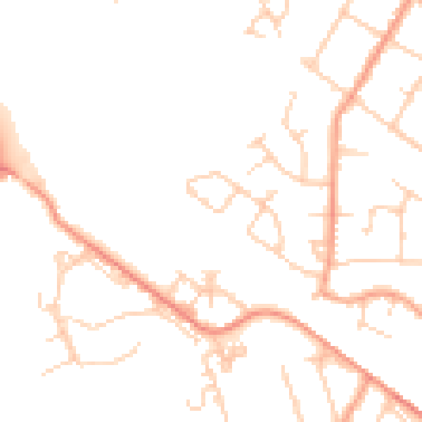 Daytime road noise heatmap for TN24 0US
