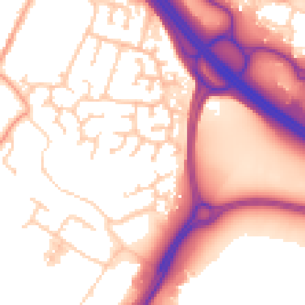 Daytime road noise heatmap for TN24 0XD