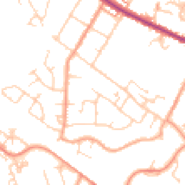 Daytime road noise heatmap for TN24 0YB