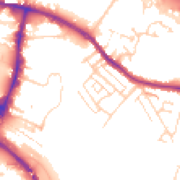 Daytime road noise heatmap for TN24 8BD