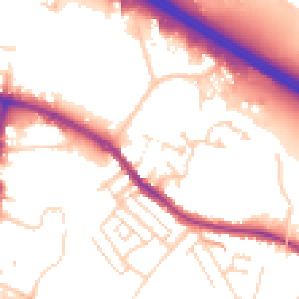 Daytime road noise heatmap for TN24 8DB