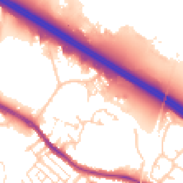 Daytime road noise heatmap for TN24 8DW