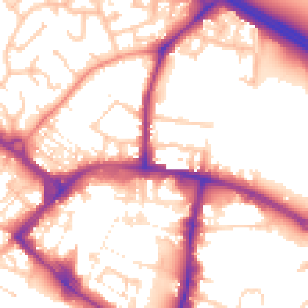 Daytime road noise heatmap for TN24 8EB