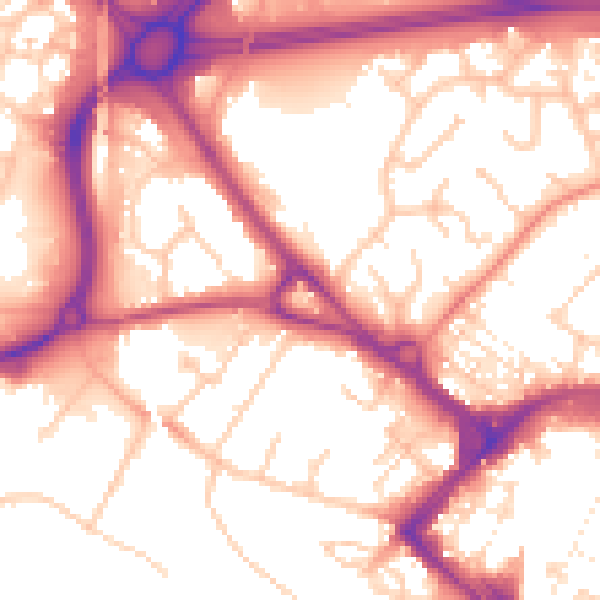 Daytime road noise heatmap for TN24 8FE