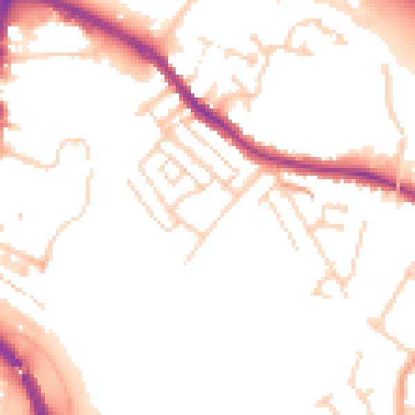 Daytime road noise heatmap for TN24 8FH