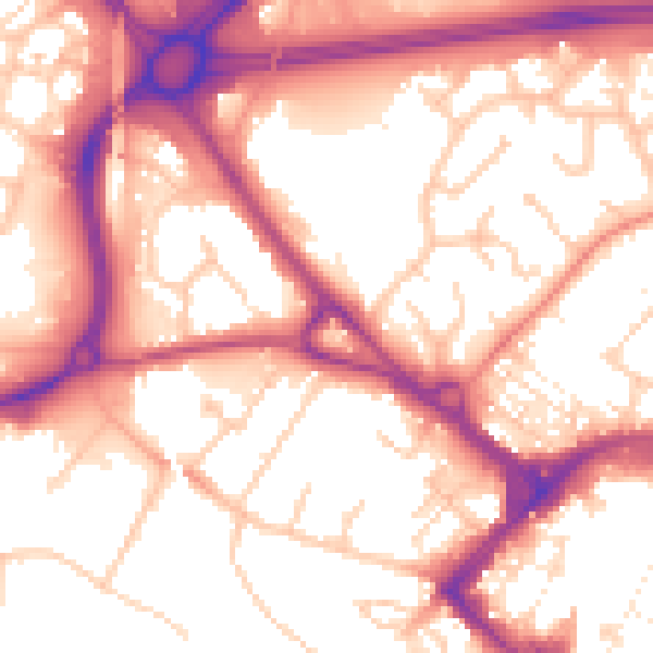 Daytime road noise heatmap for TN24 8FJ
