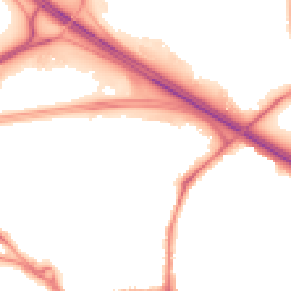 Night-time road noise heatmap for TN24 8HT