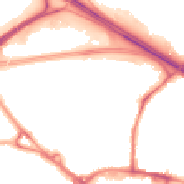Night-time road noise heatmap for TN24 8HY