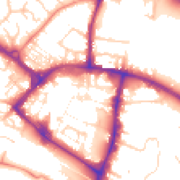 Daytime road noise heatmap for TN24 8JN