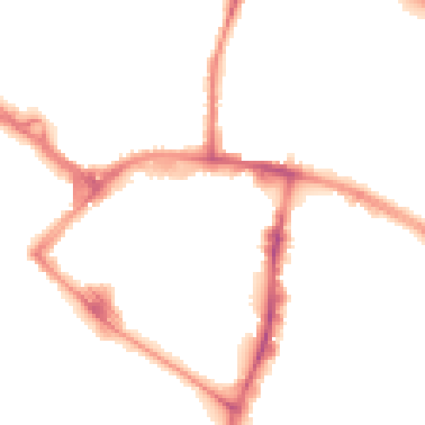 Night-time road noise heatmap for TN24 8JN