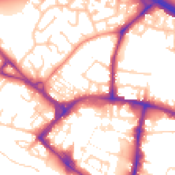 Daytime road noise heatmap for TN24 8NA
