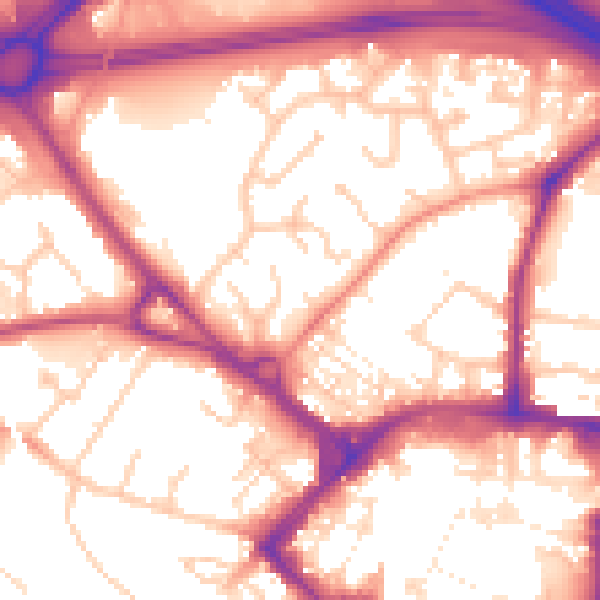 Daytime road noise heatmap for TN24 8NF