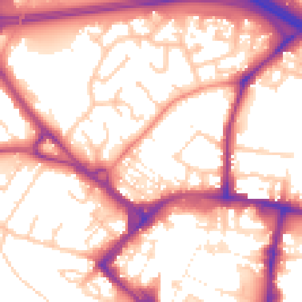 Daytime road noise heatmap for TN24 8NP
