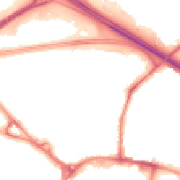 Night-time road noise heatmap for TN24 8NS