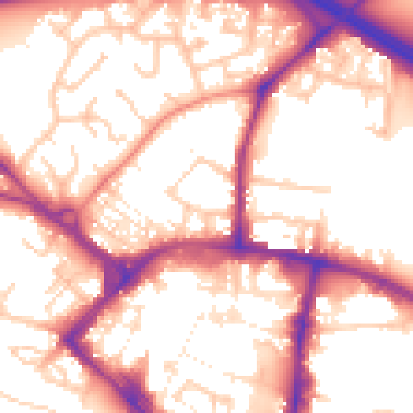 Daytime road noise heatmap for TN24 8NY