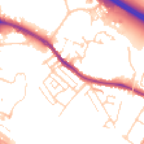 Daytime road noise heatmap for TN24 8PR