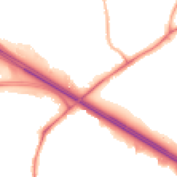 Night-time road noise heatmap for TN24 8QE