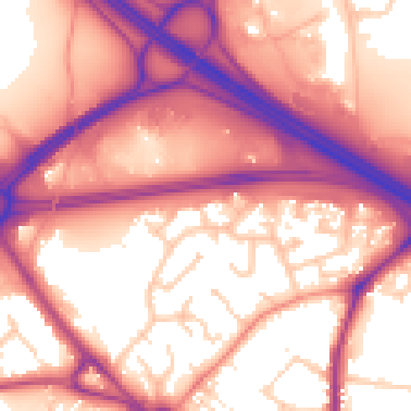 Daytime road noise heatmap for TN24 8QT