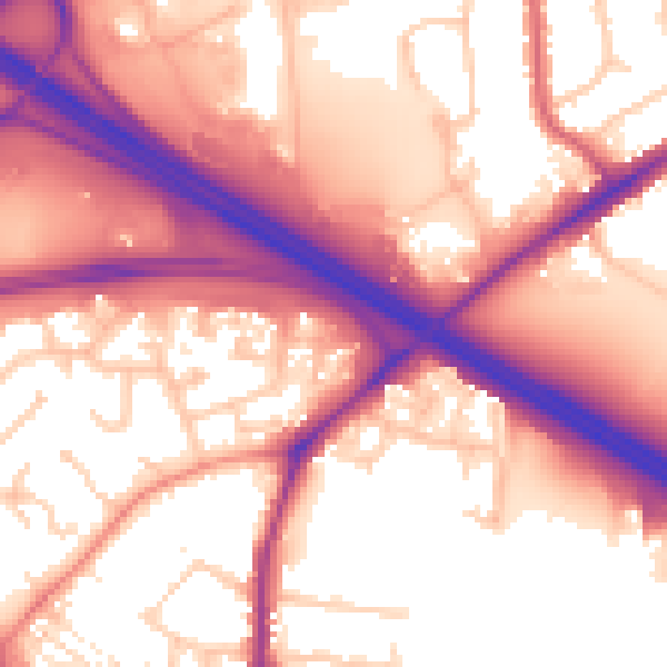 Daytime road noise heatmap for TN24 8RF