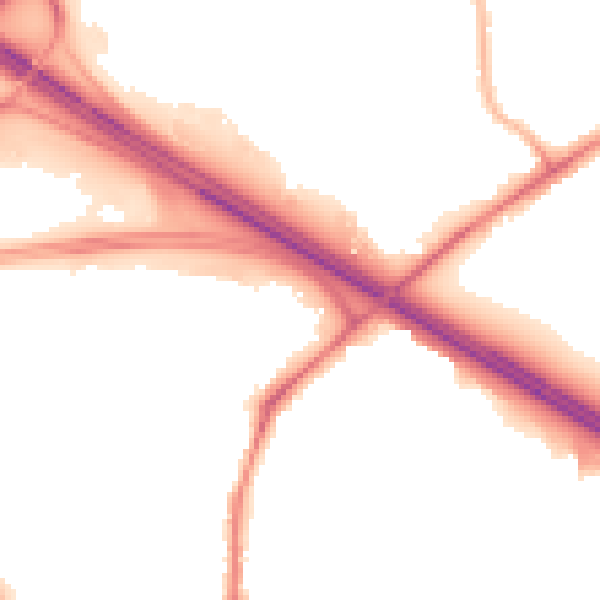 Night-time road noise heatmap for TN24 8RF
