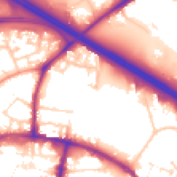 Daytime road noise heatmap for TN24 8YD