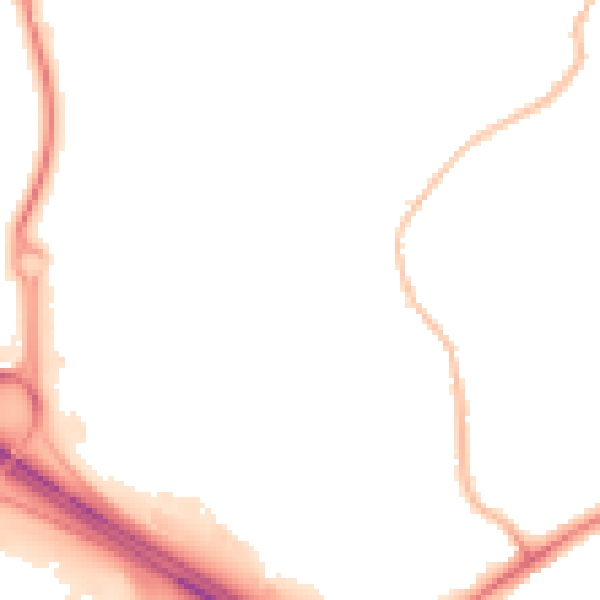 Night-time road noise heatmap for TN24 9AA